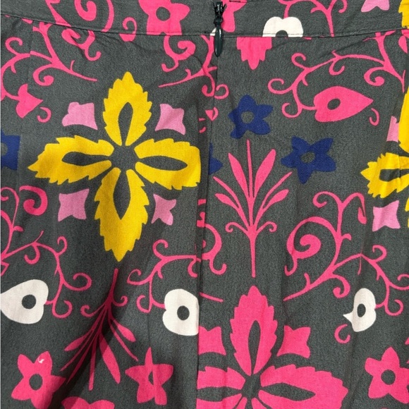 Boden Brown Grey Pink Yellow Geometric Print Mini A LIne Skirt Size 10P - Picture 3 of 4